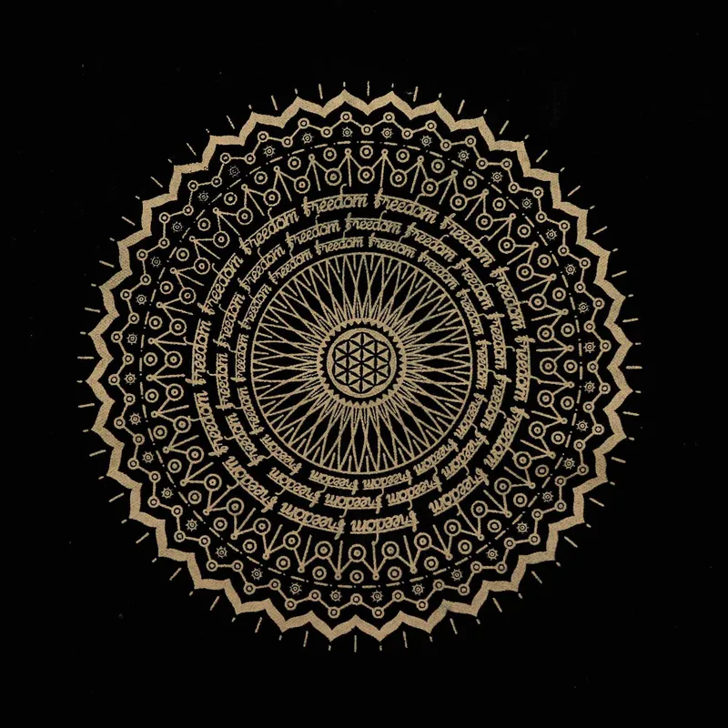 Oversized Stonewash Tote Bag 14oz Freedom Mandala — foto 1