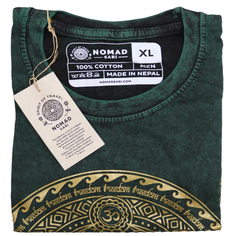Nomad Sari Stonewashed Cotton T-Shirt – Chakra – Verde – XL — foto 2
