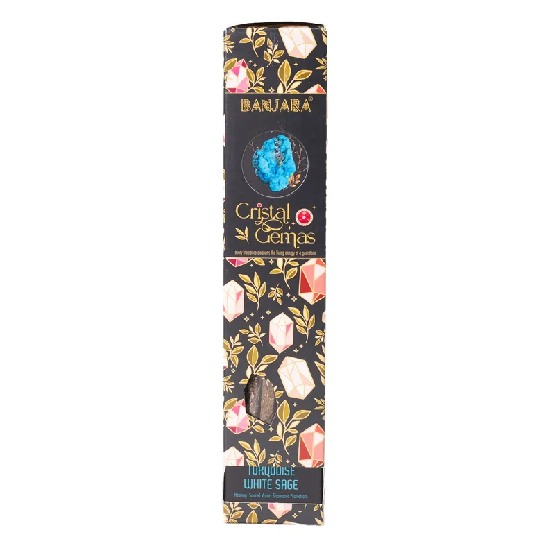 Banjara Cristal Gemas Incenso Sticks - Turquoise Bianco Sage — foto 3