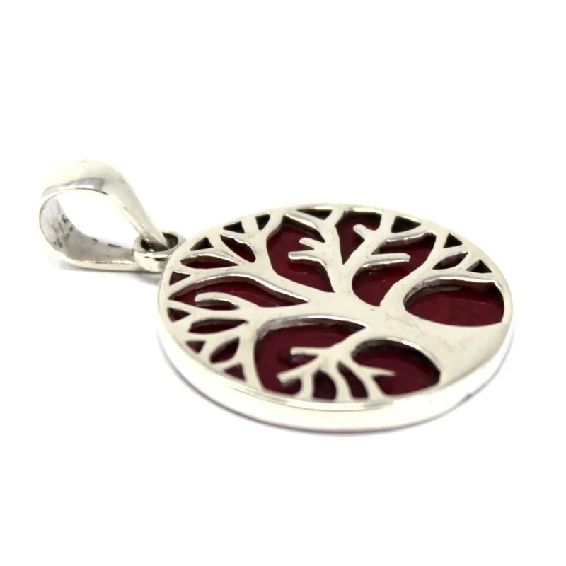 Albero of Life Argento Pendent 22mm Coral Effect — foto 1