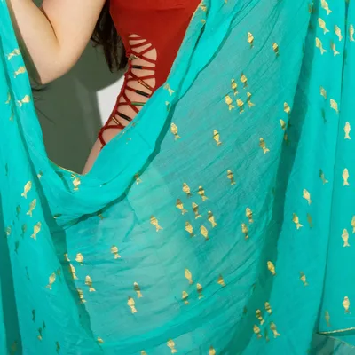 Nomad Sari On the Med Collection Pario Turquoise & Oro Fish Design — foto 1