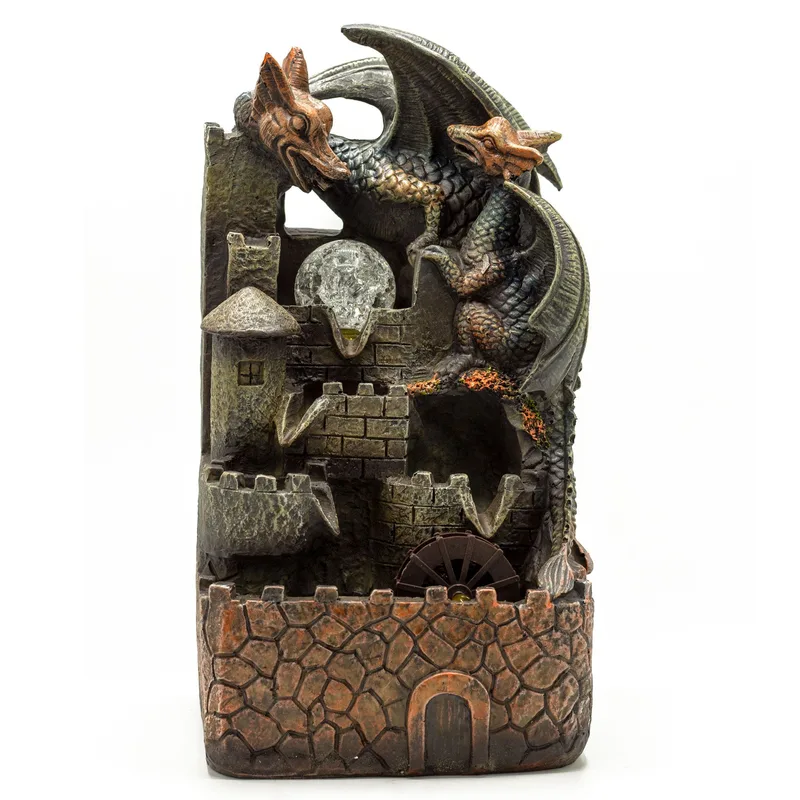 Tabletop Water Feature 35cm Dragons, Crystal Ball & Water Wheel — foto 1