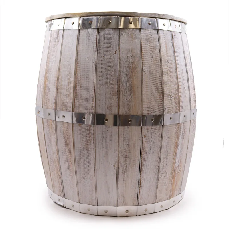 Beer Barrel Table Whitewash