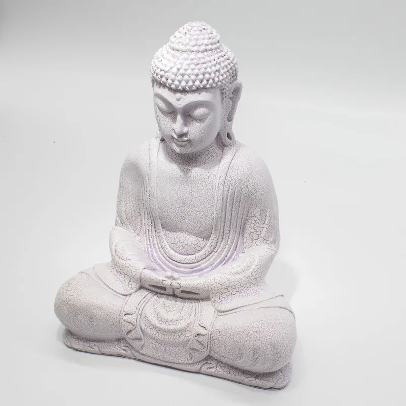 Meditation Buddha Lamp Lavanda Crackle Oval Stand — foto 3