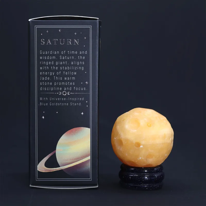 Yellow Jade Planet on a Sola Goldstone Stand 40mm — foto 5