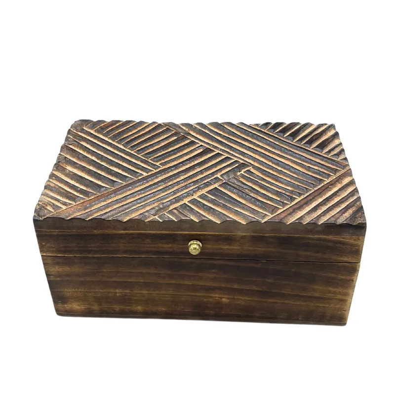 Vintage Deco Multi Purpose Scatola 22x12x10cm Antique Lines