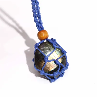 Crystal Gemstone Necklace Cord 45cm/18inch - Navy — foto 4