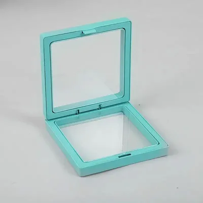 Small 3D Floating Frame Display 7x7cm Teal