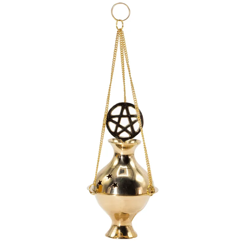Hanging Brass Incenso Bruciatore Pentagram
