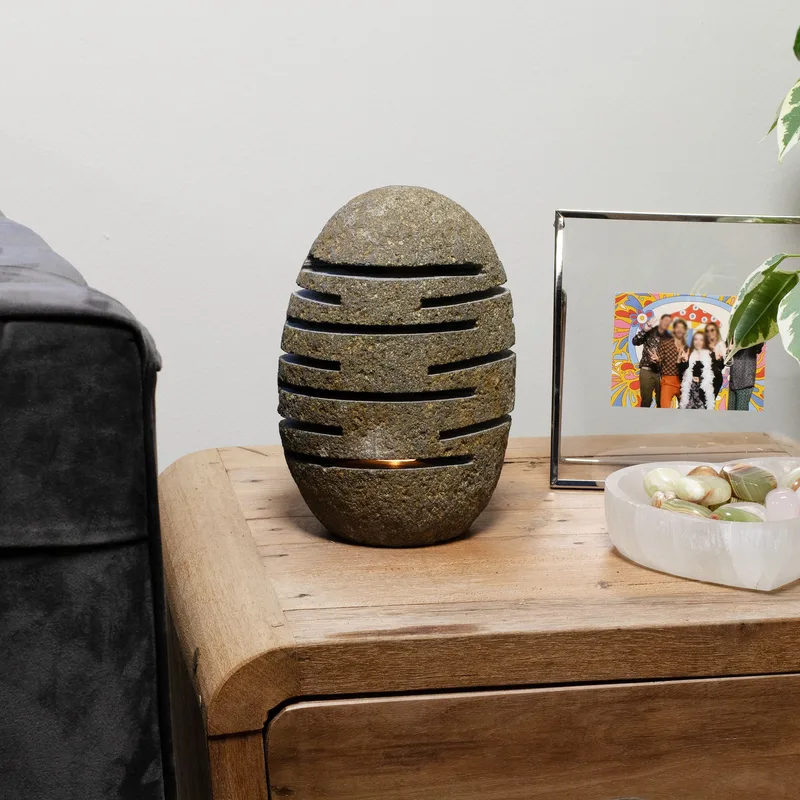 Naturale Riverstone Candela Porta Standing Stone Cut — foto 4