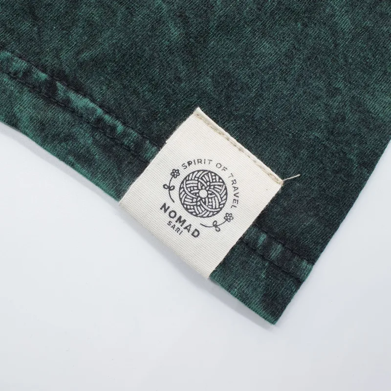 Nomad Sari Stonewashed Cotton T-Shirt Albero of Life Verde Medium — foto 3