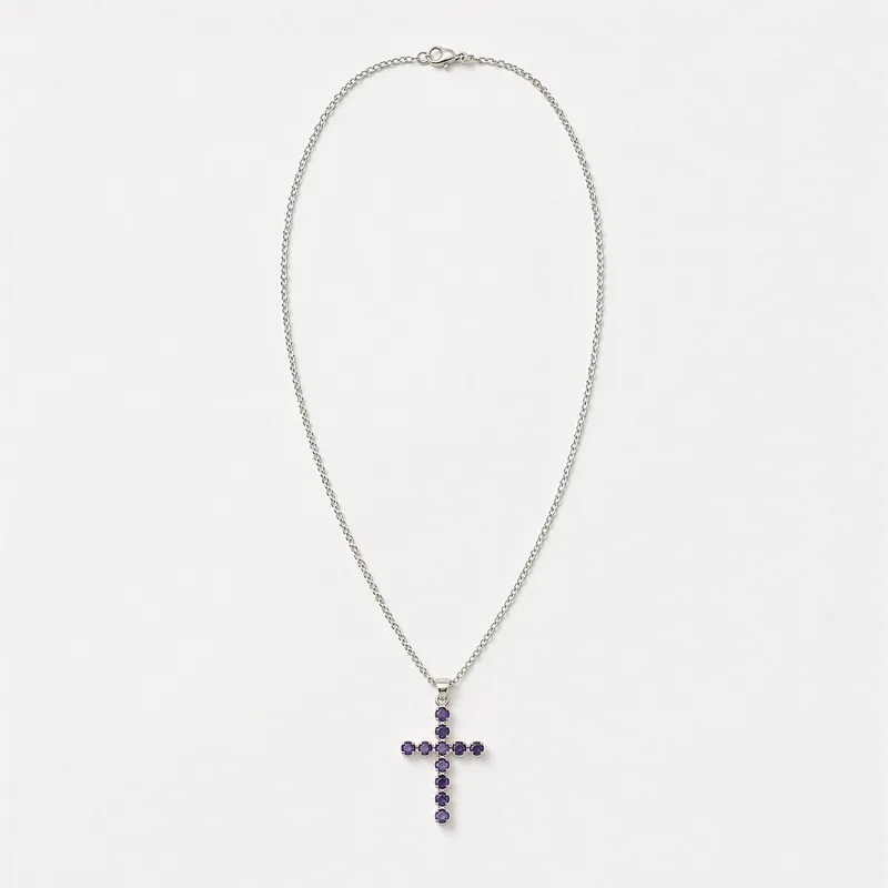 Indian Devotional Pendant Argento Plated Ionite Crucifix — foto 3