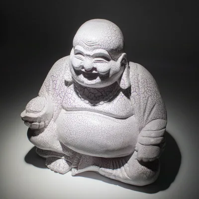Laughing Buddha Lamp Lavanda Crackle - Round Stand — foto 5