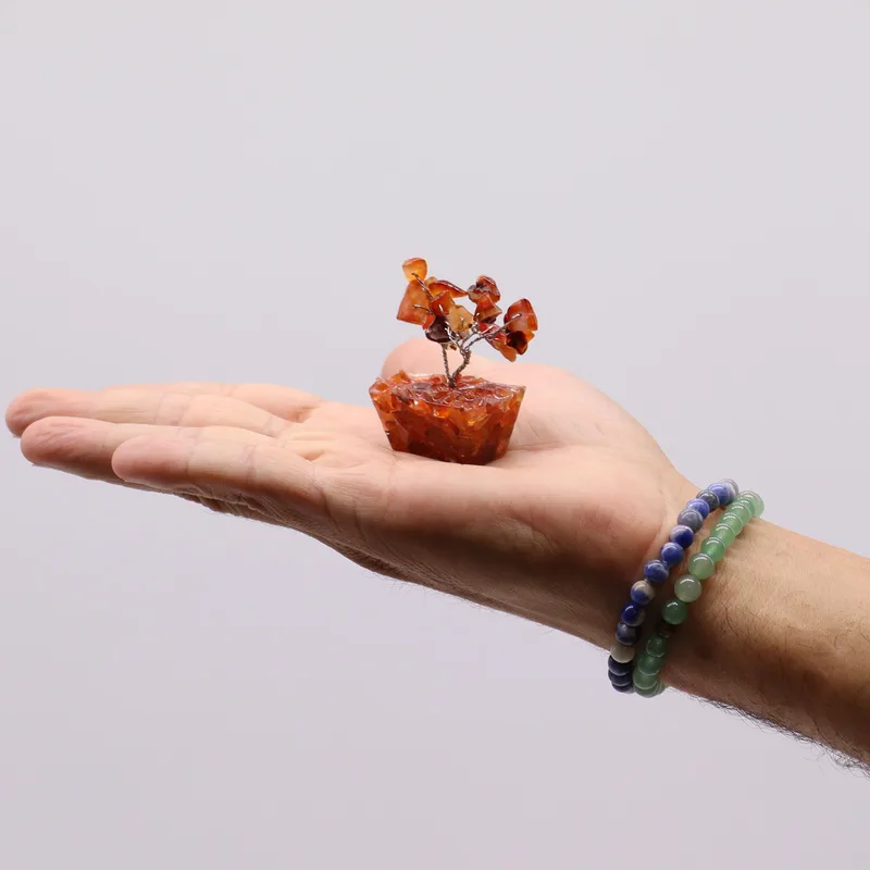 Mini Gemstone Trees On Orgonite Base - Carnelian (15 stones) — foto 3