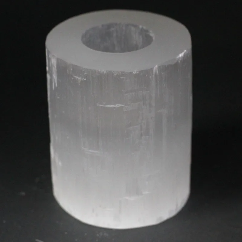 Selenite Cylinder Candela Porta 10 cm