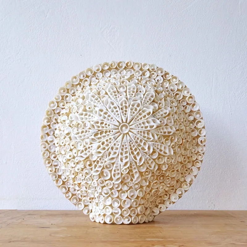 Boho Sea Shell Lamp Cut Art Shell Large Round 30cm — foto 4