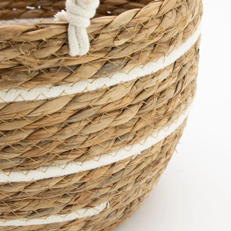 Cotton & Seagrass Large Baskets – Naturale Stripes – Set of 3 — foto 5