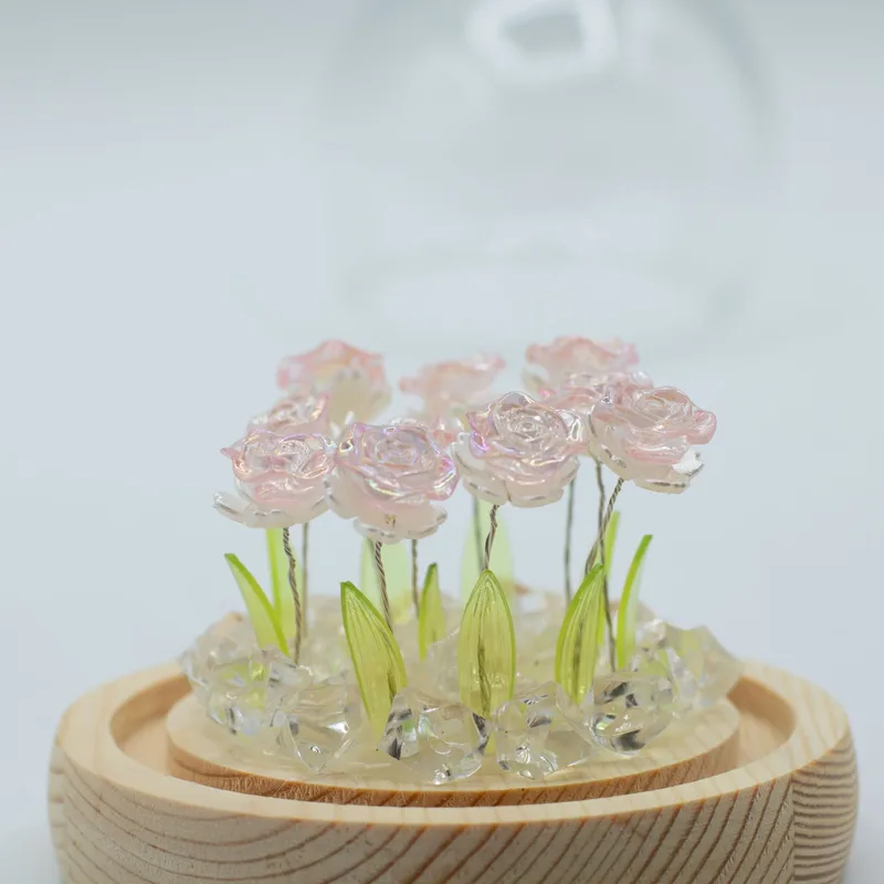 Floral Glow Garden Dome 10 Pink Roses LED USB — foto 3
