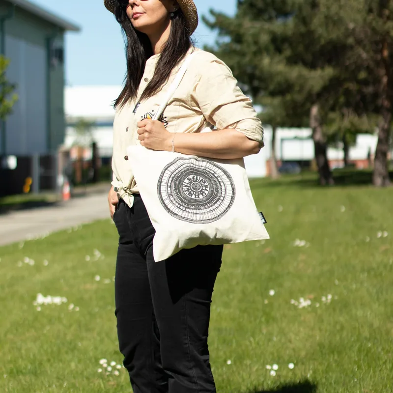 Nomad Sari Iconic Basic Tote Bag - Urban Mandala - Naturale 4oz — foto 6