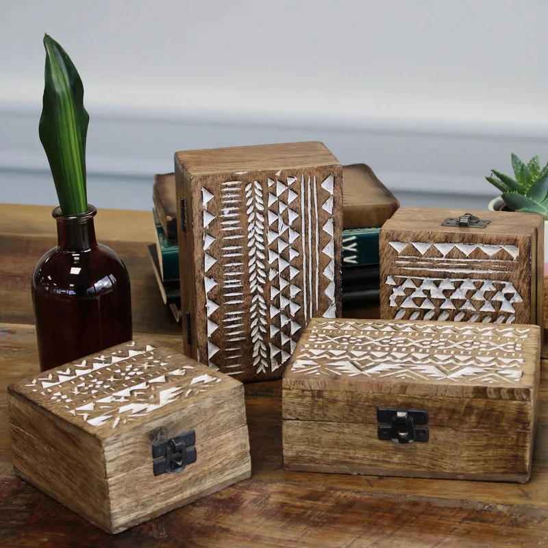 Bianco Washed Wooden Scatola 4x4 Slavic Design — foto 1
