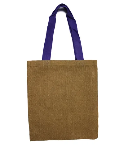 Borsa Tela Juta Grande – Manico Colore Blu — foto 5