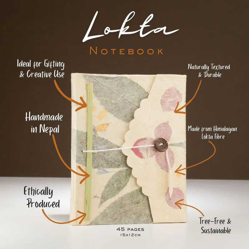 Med Lokta Bougainvillea Notebook Lrg (15x12cm) - 45 leafs