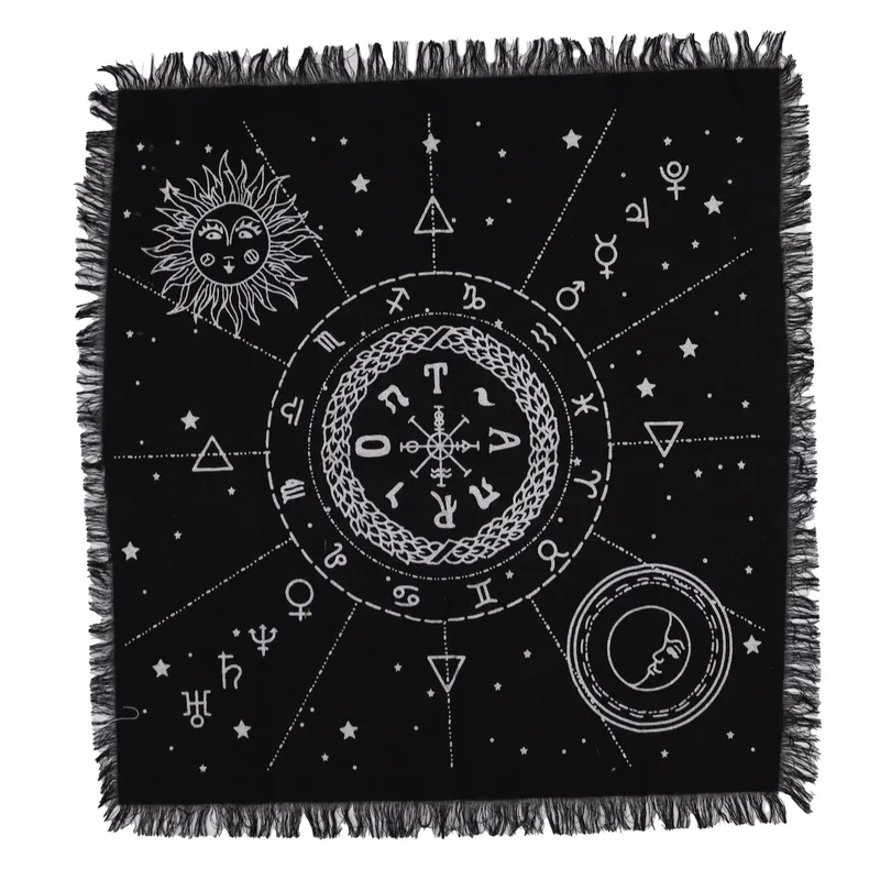 Esoteric Fringed Altar Cloth - Moon & Sun Chart — foto 1
