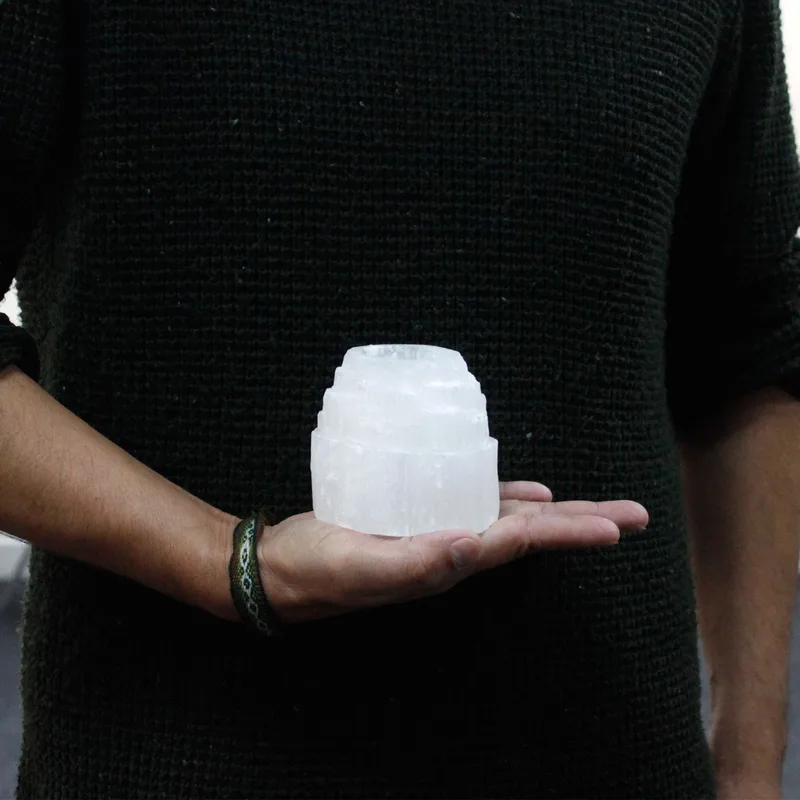 Selenite Mountain Top Candela Porta 8 cm — foto 4