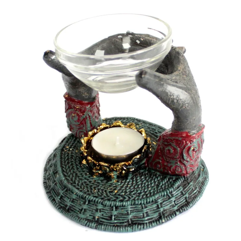 Antique Buddha Offering Hands Olio Bruciatore — foto 4