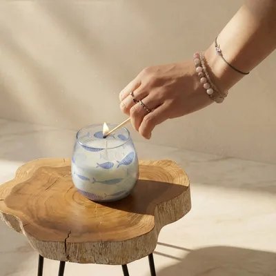 Small Glass Jar Candele - Seabreeze