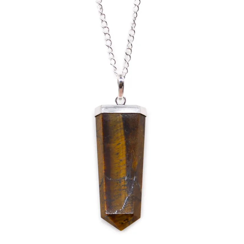 Gemstone Flat Pencil Pendant Tiger Eye — foto 2