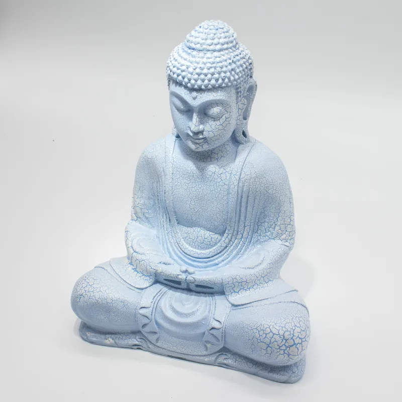 Meditation Buddha Lamp Sky Blu Oval Stand