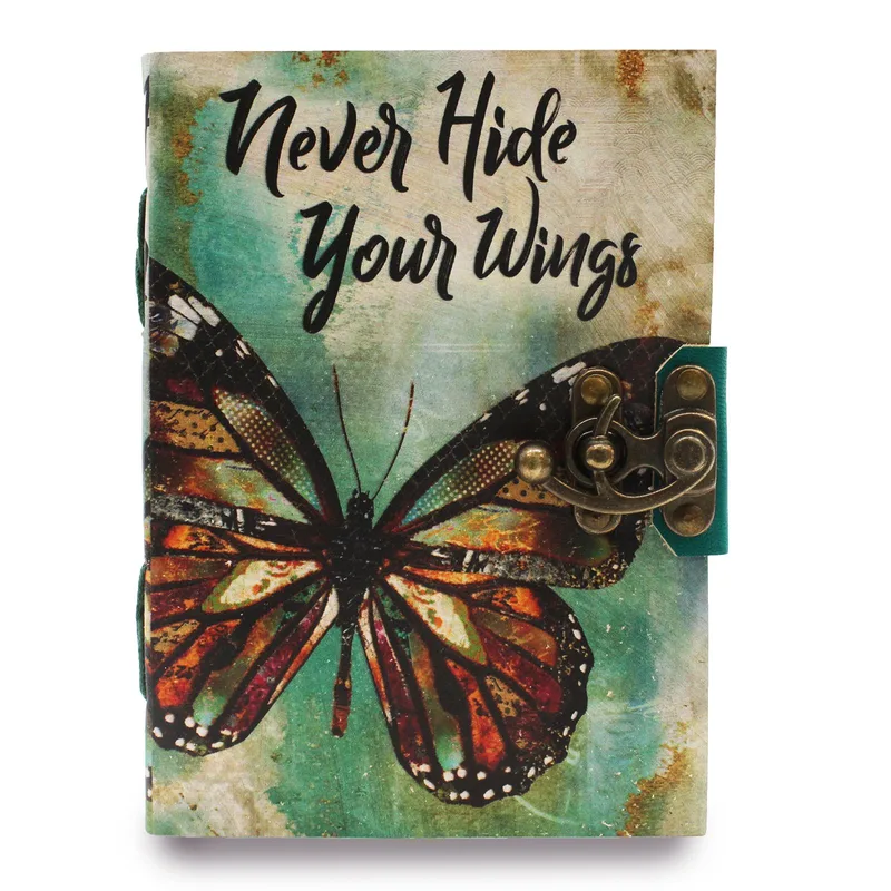 Leather "Never Hide Your Wings" Deckle-edge Notebook — foto 3