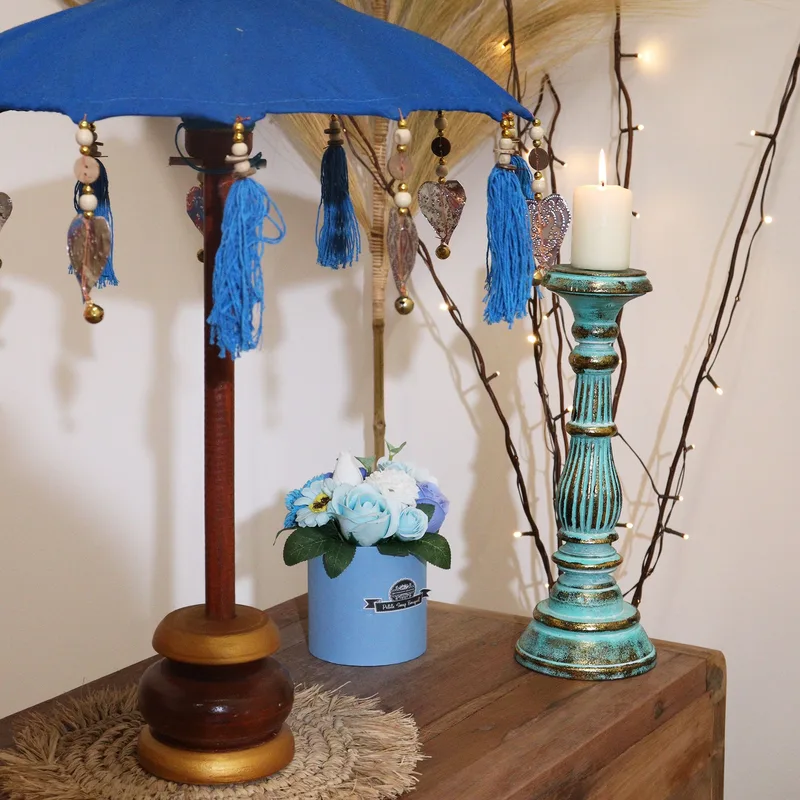 Bali Home Decor Parasol Cotton Turquoise 40cm — foto 6