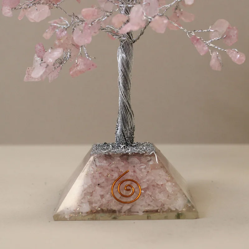 Gemstone Albero with Organite Base - 320 Stone - Rosa Quartz — foto 1