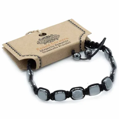 Bracciale Shamballa in Hematite Magnetica con Angoli Arrotondati — foto 1