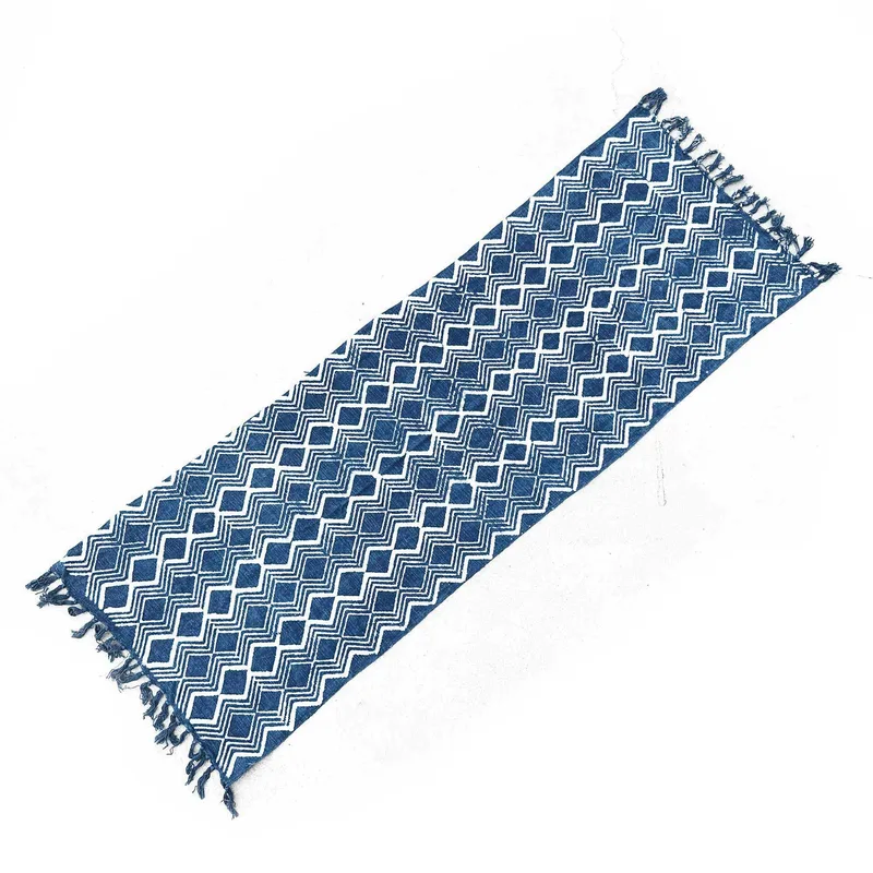 Fatto a mano Indigo Runner 170x60cm Heerak Patern — foto 3