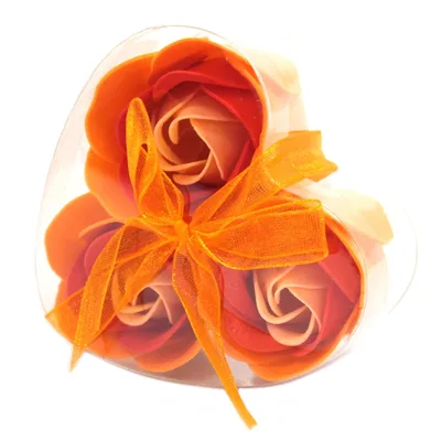 Set of 3 Sapone Fiore Heart Scatola - Peach Roses — foto 1