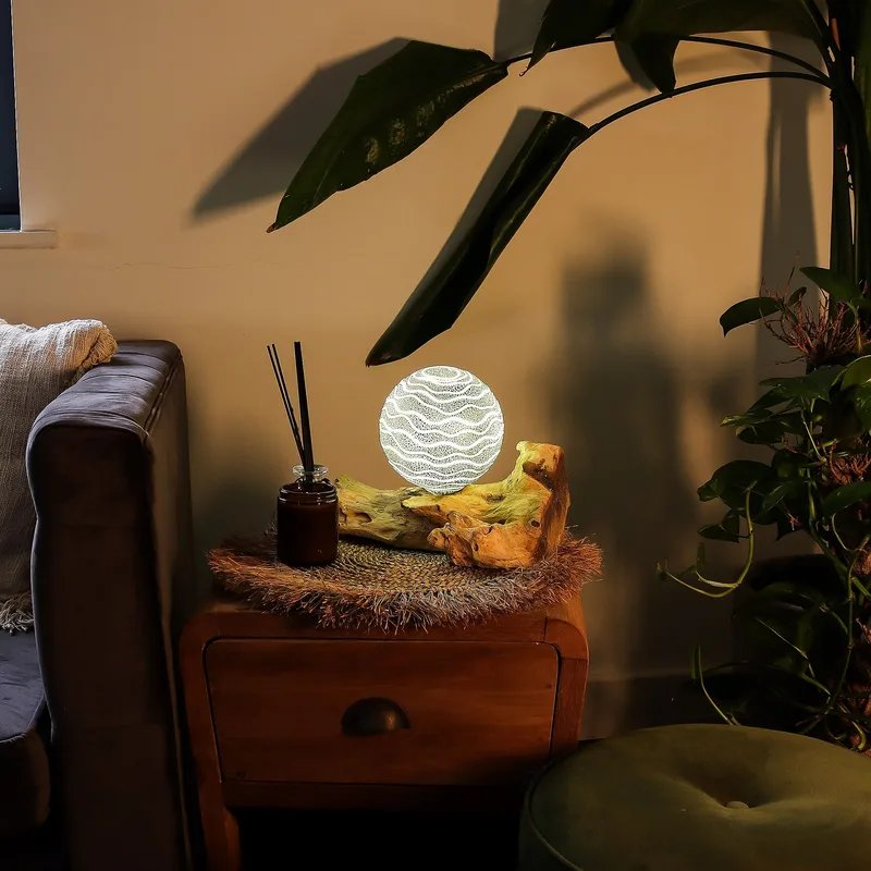 DriftGlow Lamp Grey Luna Shade — foto 4
