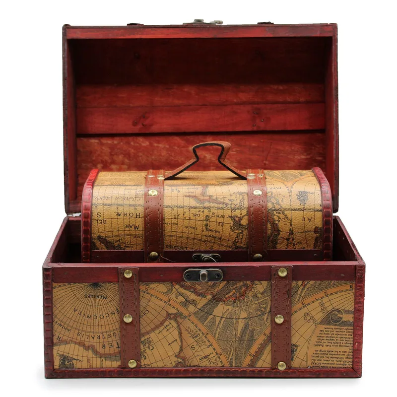 Old Map Chest Set of 3