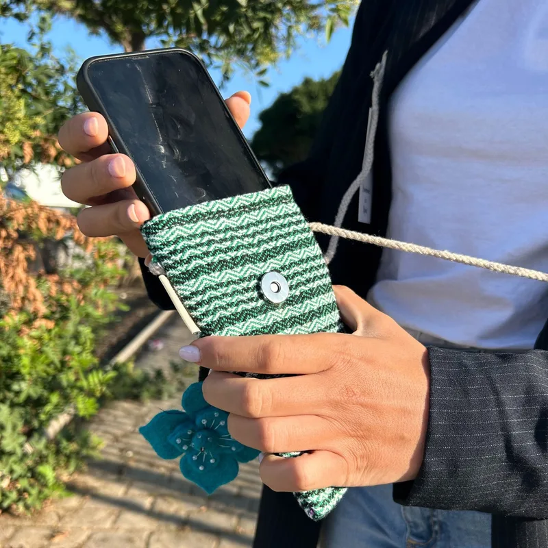 Phone Porta Bag Stripes Verde Fiore decor — foto 1