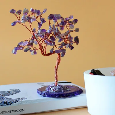 Lrg Gemstone Albero Amethyst on Naturale Agate Base