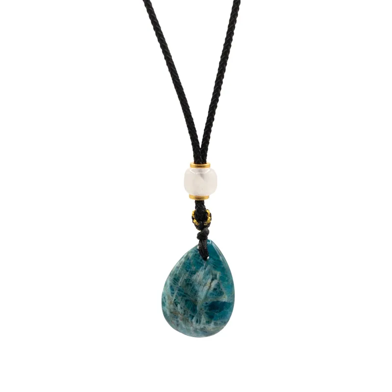 Collana con ciondolo pietra naturale - Howlite a forma di goccia — foto 1