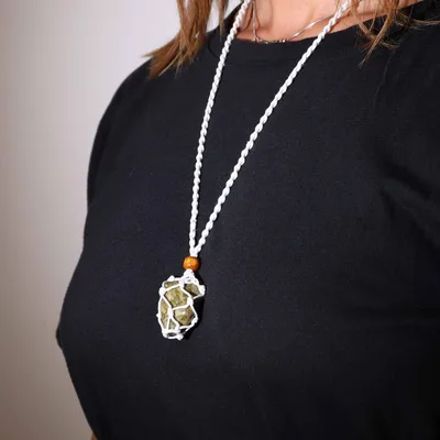 Crystal Gemstone Necklace Cord 45cm/18inch - Bianco — foto 1