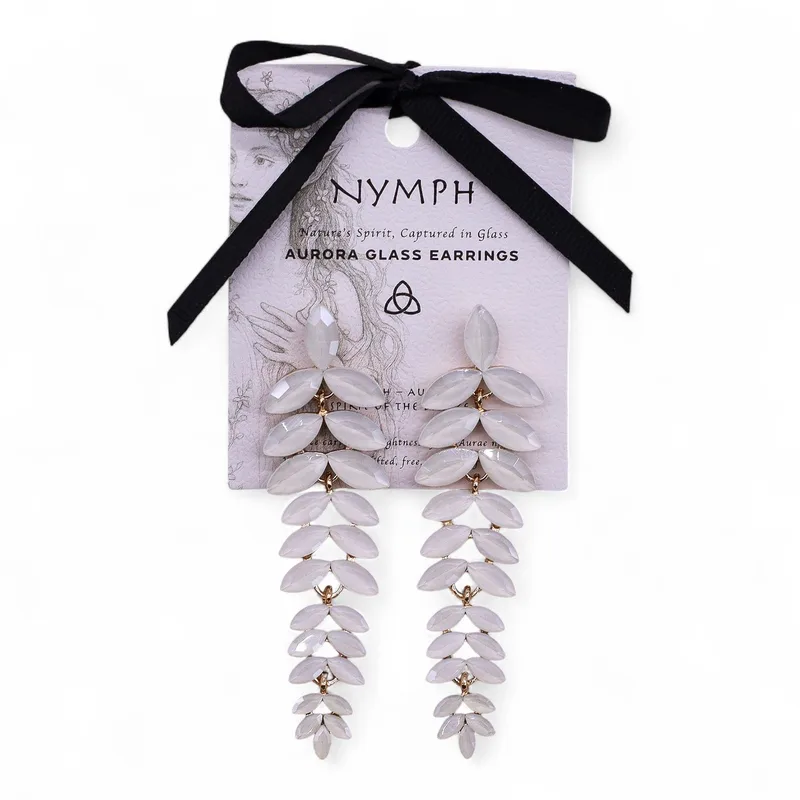 Pearl Vintage Glass Long Drop Earrings — foto 5