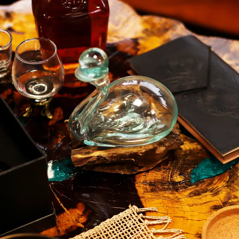 Molten Glass Duck Decanter on Legno with Stopper 19cm — foto 6