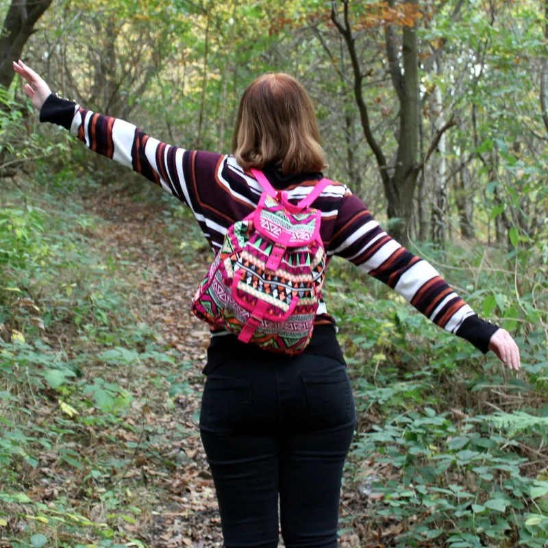 Jacquard Bag Pink Backpack