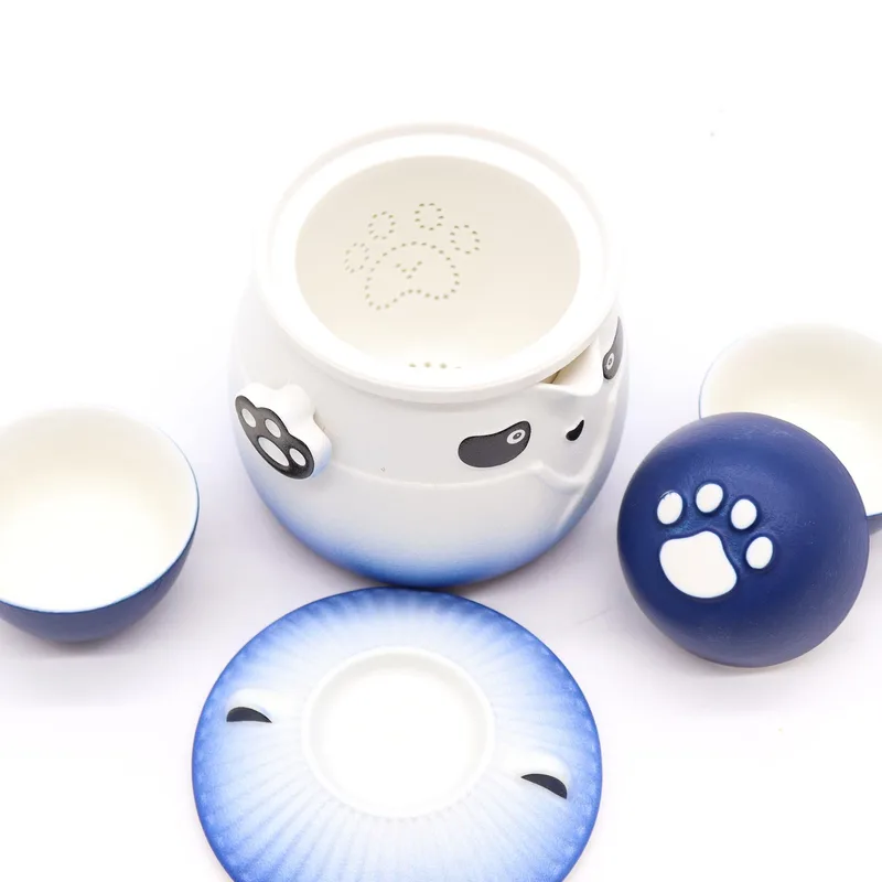 Panda Teapot Set & Three Cups Sky Blu — foto 2