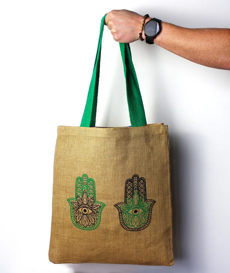 Large Jute Tote Bag - Mystic designs - Mandala Elephant — foto 1