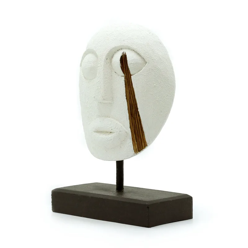 Timor Tribal Decorative Mask Bianco 27x20cm — foto 5